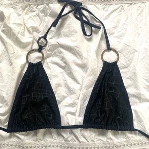 Black snake print bikini top